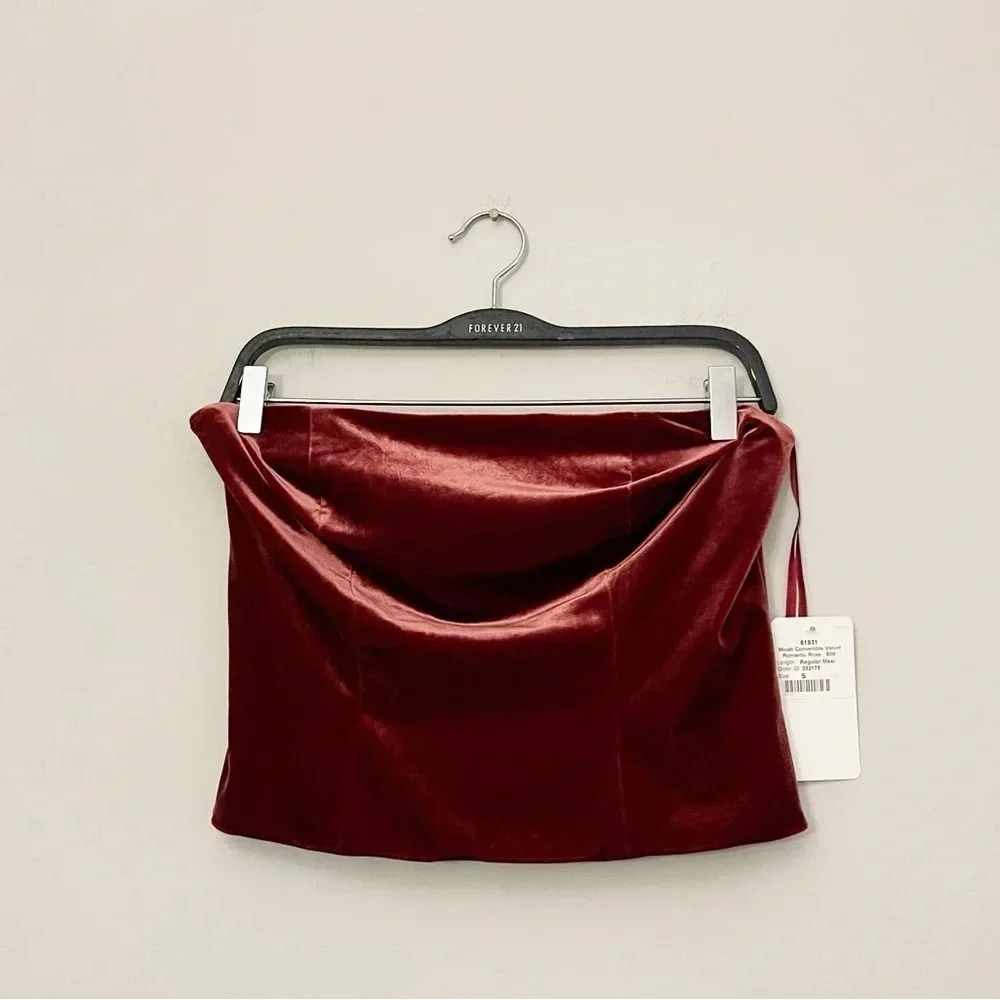 New Revelry velvet strapless crop top small holiday party Valentine’s day